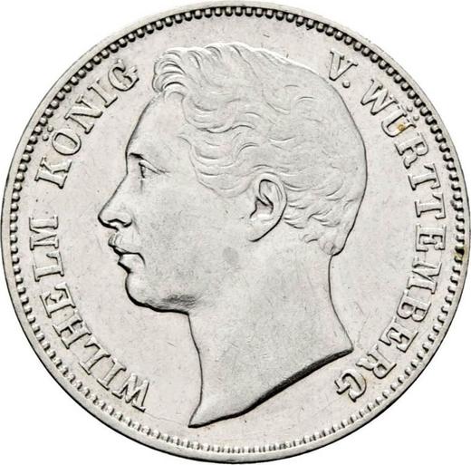 Аверс монеты - 1/2 гульдена 1858 года - цена серебряной монеты - Вюртемберг, Вильгельм I