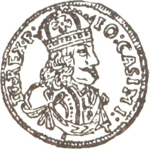 Аверс монеты - Полдуката 1657 года IT - цена золотой монеты - Польша, Ян II Казимир