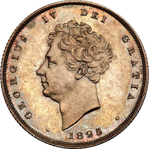 Awers monety - 1 szeląg 1825 "Typ 1825-1829" - cena srebrnej monety - Wielka Brytania, Jerzy IV