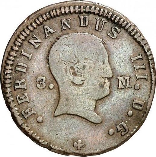 Anverso 3 maravedíes 1829 PP - valor de la moneda  - España, Fernando VII