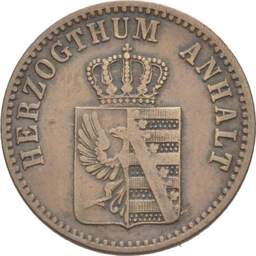 Аверс монеты - 3 пфеннига 1867 года B - цена  монеты - Ангальт-Дессау, Леопольд Фридрих