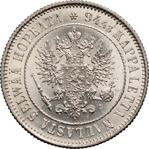 Аверс монеты - 1 марка 1890 года L - цена серебряной монеты - Финляндия, Великое княжество