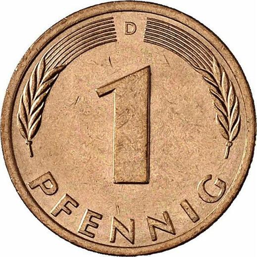 Аверс монеты - 1 пфенниг 1977 года D - цена  монеты - Германия, ФРГ