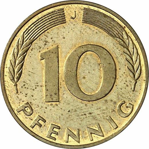 Anverso 10 Pfennige 1990 J - valor de la moneda  - Alemania, RFA