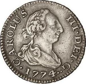 Avers 1/2 Real (Medio Real) 1774 M PJ - Silbermünze Wert - Spanien, Karl III