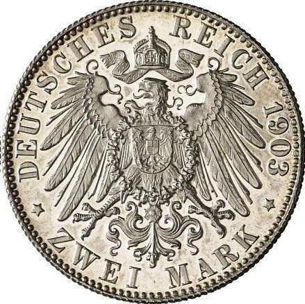 Rewers monety - 2 marki 1903 J "Hamburg" - cena srebrnej monety - Niemcy, Cesarstwo Niemieckie