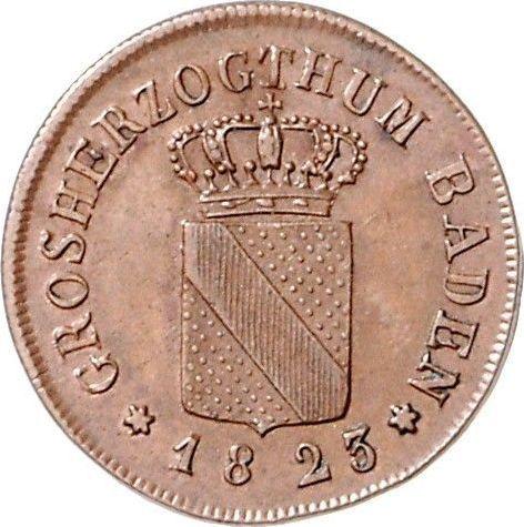 Anverso Medio kreuzer 1823 - valor de la moneda  - Baden, Luis I