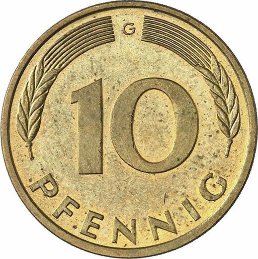 Anverso 10 Pfennige 1993 G - valor de la moneda  - Alemania, RFA
