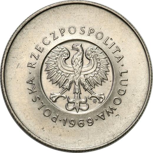 Anverso Pruebas 10 eslotis 1969 MW JJ "30 aniversario de la República Popular de Polonia" Níquel - valor de la moneda  - Polonia, República Popular