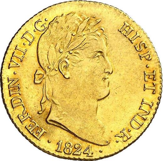 Awers monety - 2 escudo 1824 M AJ - cena złotej monety - Hiszpania, Ferdynand VII