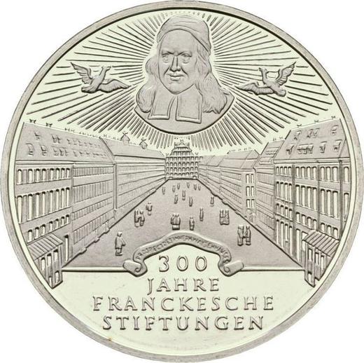 Аверс монеты - 10 марок 1998 года A "Социальные учреждения Франке" - цена серебряной монеты - Германия, ФРГ