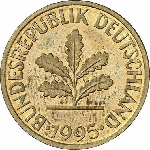 Реверс монеты - 10 пфеннигов 1995 года G - цена  монеты - Германия, ФРГ