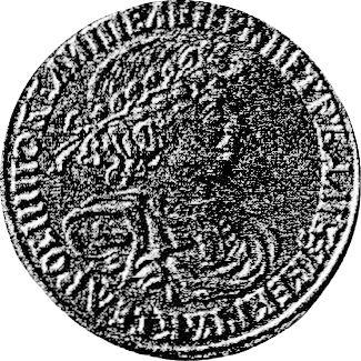 Avers Polupoltinnik (1/4 Rubel) ҂АΨА (1701) Datum "҂ЯΨЯ" - Silbermünze Wert - Rußland, Peter I