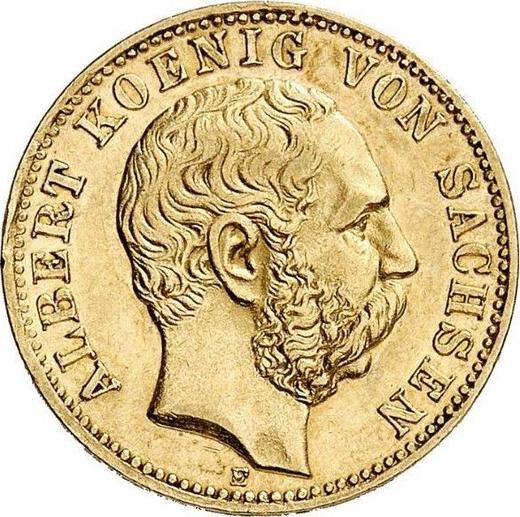 Anverso 10 marcos 1874 E "Sajonia" - valor de la moneda de oro - Alemania, Imperio alemán