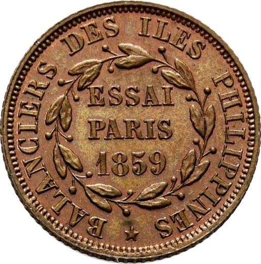 Реверс монеты - Пробные 80 реалов 1859 года - цена  монеты - Филиппины, Изабелла II