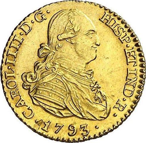 Anverso 1 escudo 1793 M MF - valor de la moneda de oro - España, Carlos IV