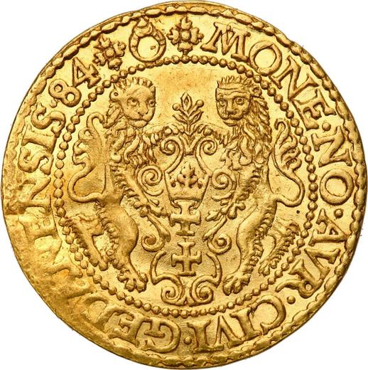 Реверс монеты - Дукат 1584 года "Гданьск" - цена золотой монеты - Польша, Стефан Баторий