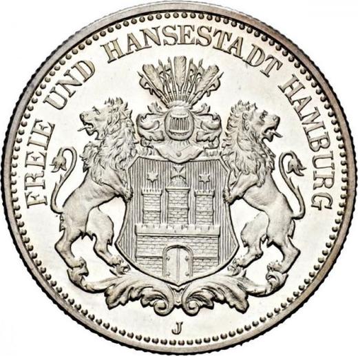 Аверс монеты - 2 марки 1913 года J "Гамбург" - цена серебряной монеты - Германия, Германская Империя