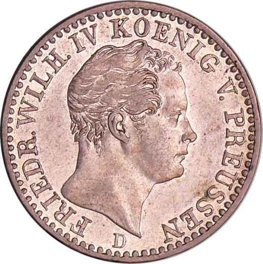 Аверс монеты - 1/6 талера 1844 года D - цена серебряной монеты - Пруссия, Фридрих Вильгельм IV