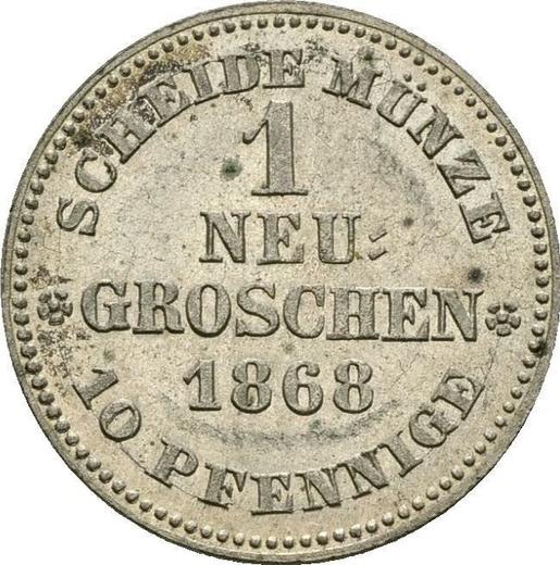 Reverso 1 nuevo grosz 1868 B - valor de la moneda de plata - Sajonia, Juan