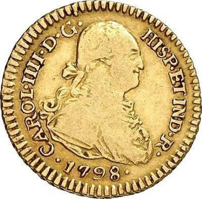 Awers monety - 1 escudo 1798 PTS PP - cena złotej monety - Boliwia, Karol IV