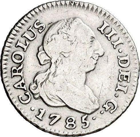 Аверс монеты - 1/2 реала 1785 года M DV - цена серебряной монеты - Испания, Карл III
