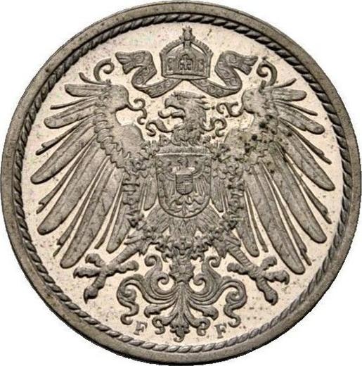 Reverso 5 Pfennige 1901 F "Tipo 1890-1915" - valor de la moneda  - Alemania, Imperio alemán