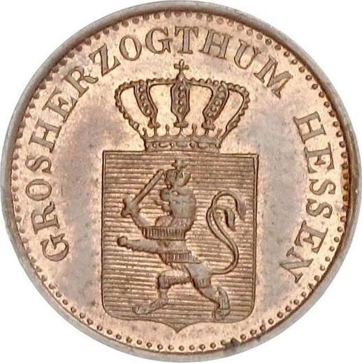 Аверс монеты - 1 пфенниг 1867 года - цена  монеты - Гессен-Дармштадт, Людвиг III