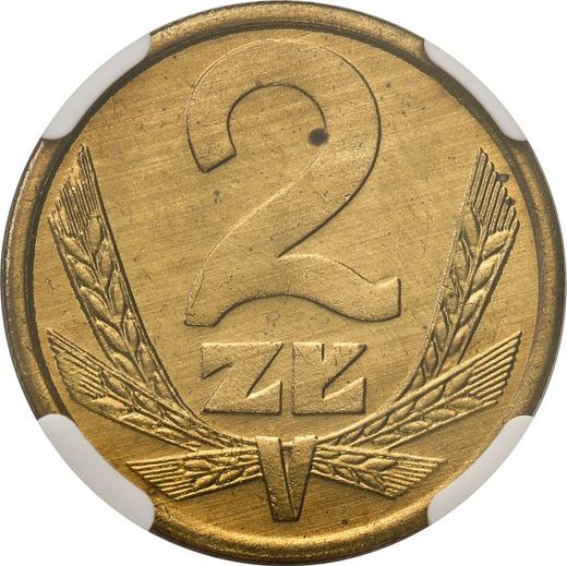 Reverso 2 eslotis 1987 MW - valor de la moneda  - Polonia, República Popular