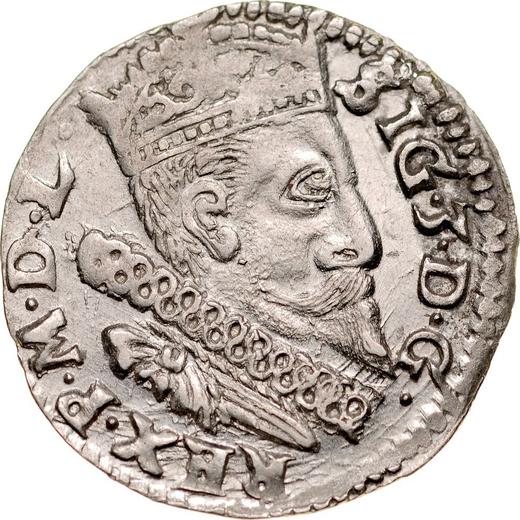 Аверс монеты - Трояк (3 гроша) 1600 года IF "Люблинский монетный двор" - цена серебряной монеты - Польша, Сигизмунд III Ваза