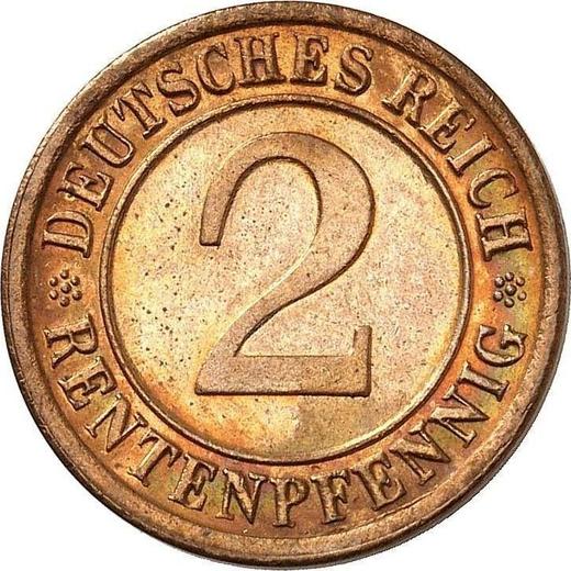 Obverse 2 Rentenpfennig 1924 D -  Coin Value - Germany, Weimar Republic