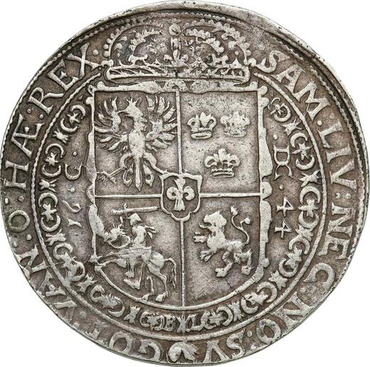 Reverso Tálero 1644 C DC "Con espada" - valor de la moneda de plata - Polonia, Vladislao IV