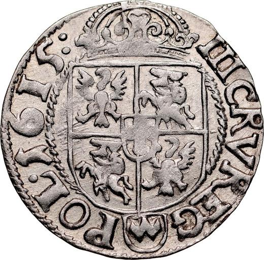 Реверс монеты - 3 крейцера 1615 года - цена серебряной монеты - Польша, Сигизмунд III Ваза