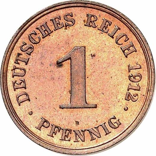 Аверс монеты - 1 пфенниг 1912 года D "Тип 1890-1916" - цена  монеты - Германия, Германская Империя