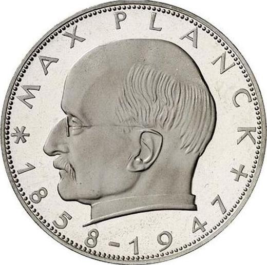 Anverso 2 marcos 1958 J "Max Planck" - valor de la moneda  - Alemania, RFA