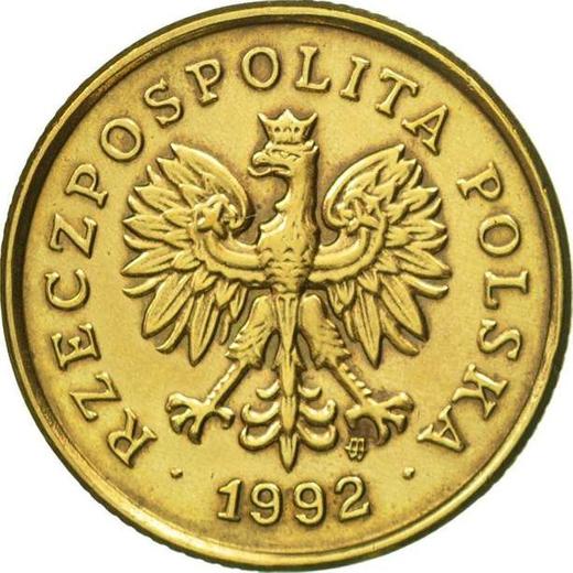 Anverso 5 groszy 1992 MW - valor de la moneda  - Polonia, República moderna