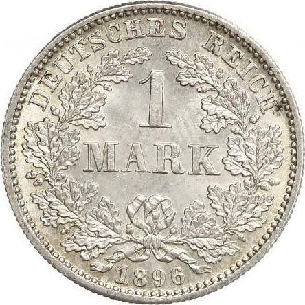 Awers monety - 1 marka 1896 F "Typ 1891-1916" - cena srebrnej monety - Niemcy, Cesarstwo Niemieckie