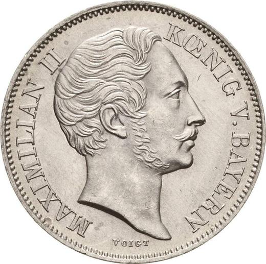 Аверс монеты - 1/2 гульдена 1859 года - цена серебряной монеты - Бавария, Максимилиан II