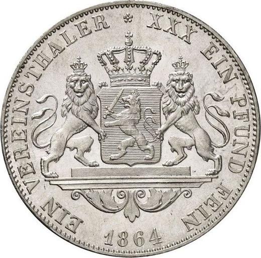 Reverse Thaler 1864 - Silver Coin Value - Hesse-Darmstadt, Louis III