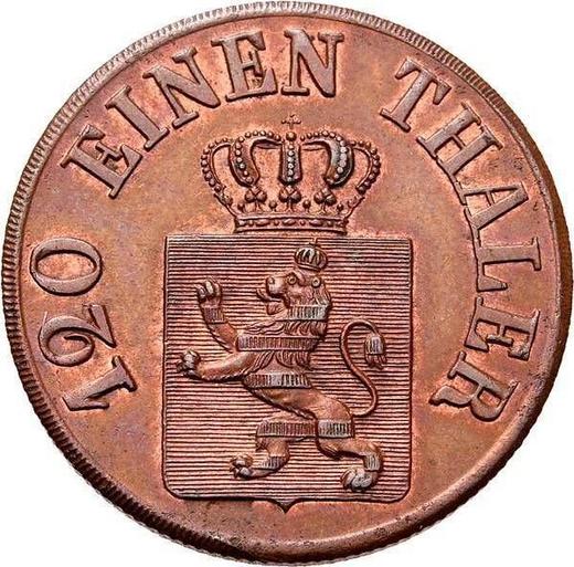 Аверс монеты - 3 геллера 1851 года - цена  монеты - Гессен-Кассель, Фридрих Вильгельм I
