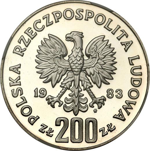Аверс монеты - Пробные 200 злотых 1983 года MW EO "300 лет битве при Вене" Серебро - цена серебряной монеты - Польша, Народная Республика