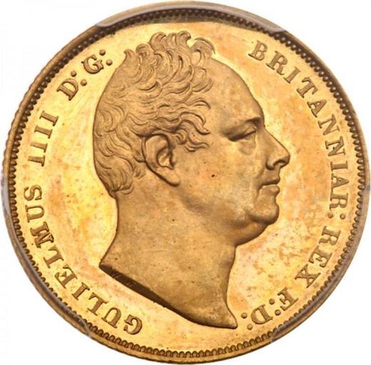 Аверс монеты - Соверен 1831 года WW - цена золотой монеты - Великобритания, Вильгельм IV