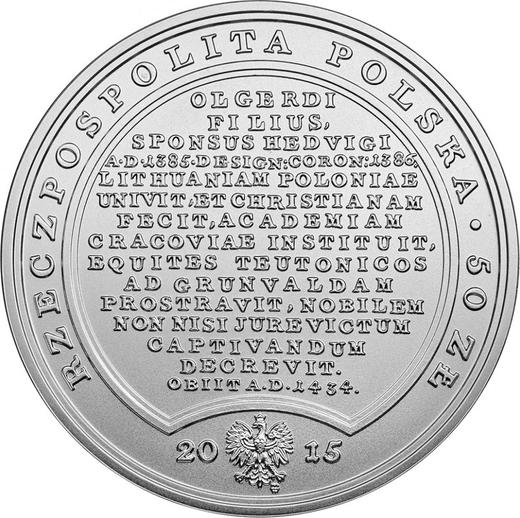 Anverso 50 eslotis 2015 MW "Vladislao II Jagellón" - valor de la moneda de plata - Polonia, República moderna