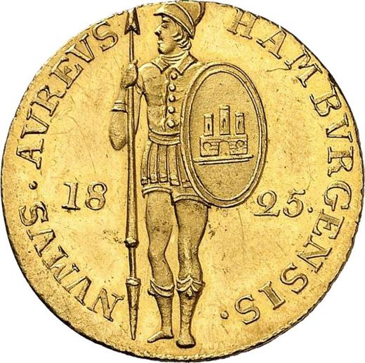 Аверс монеты - Дукат 1825 года - цена  монеты - Гамбург, Вольный город
