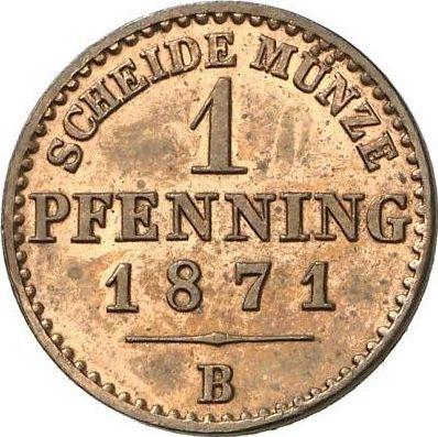 Реверс монеты - 1 пфенниг 1871 года B - цена  монеты - Пруссия, Вильгельм I