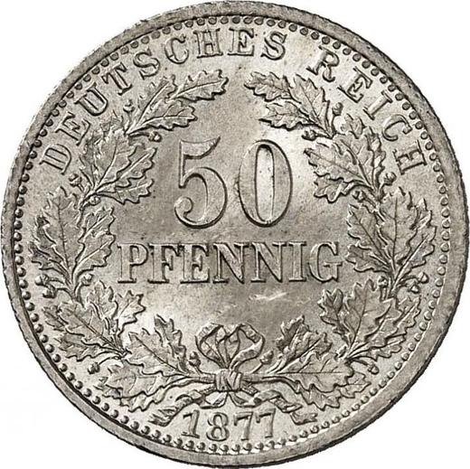 Anverso 50 Pfennige 1877 D "Tipo 1877-1878" - valor de la moneda de plata - Alemania, Imperio alemán
