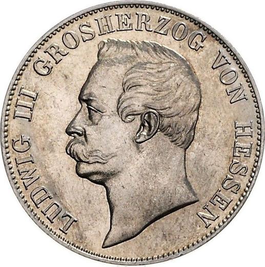 Аверс монеты - Талер 1862 года - цена серебряной монеты - Гессен-Дармштадт, Людвиг III