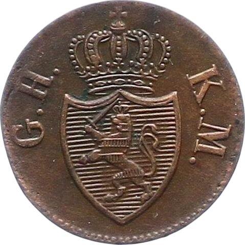 Awers monety - 1 halerz 1844 - cena  monety - Hesja-Darmstadt, Ludwik II