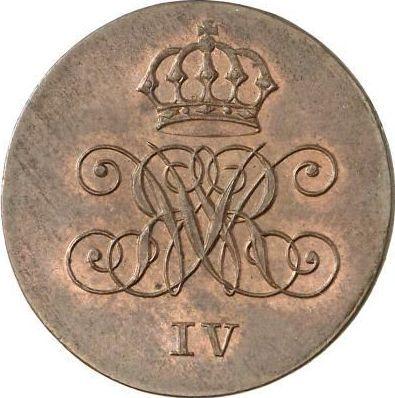 Аверс монеты - 2 пфеннига 1834 года A - цена  монеты - Ганновер, Вильгельм IV