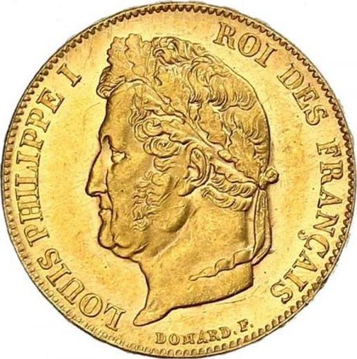 Anverso 20 francos 1841 A "Tipo 1832-1848" París - valor de la moneda de oro - Francia, Luis Felipe I